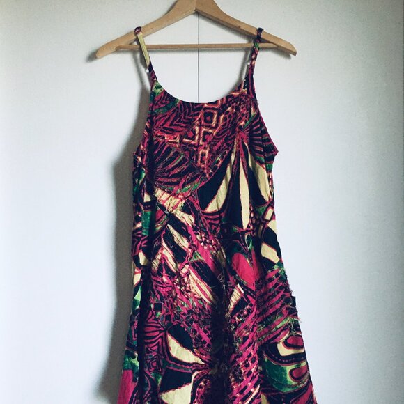 Pink Batik Womens Fairy Grunge Two Layer Handkerchief Hem Maxi Dress - Picture 4 of 16